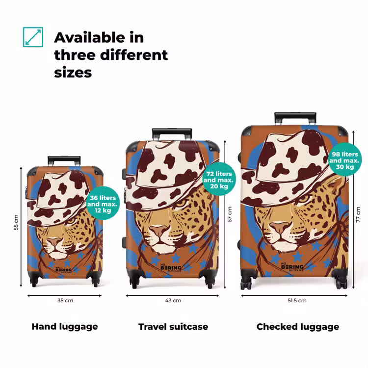 Suitcase - Animals - Cowboy Hat - Modern - Illustration - Brown — 1