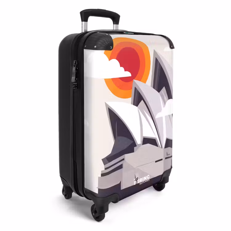 Suitcase - Architecture - Cityscape - Modern - Gray - Orange — 2