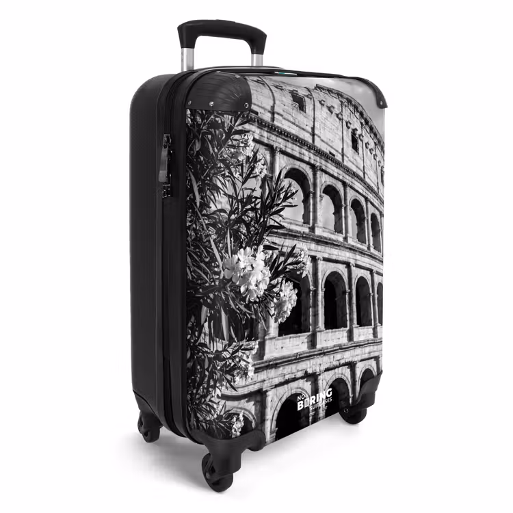 Suitcase - Architecture - Colosseum - Rome - Historical - Black and White — 2