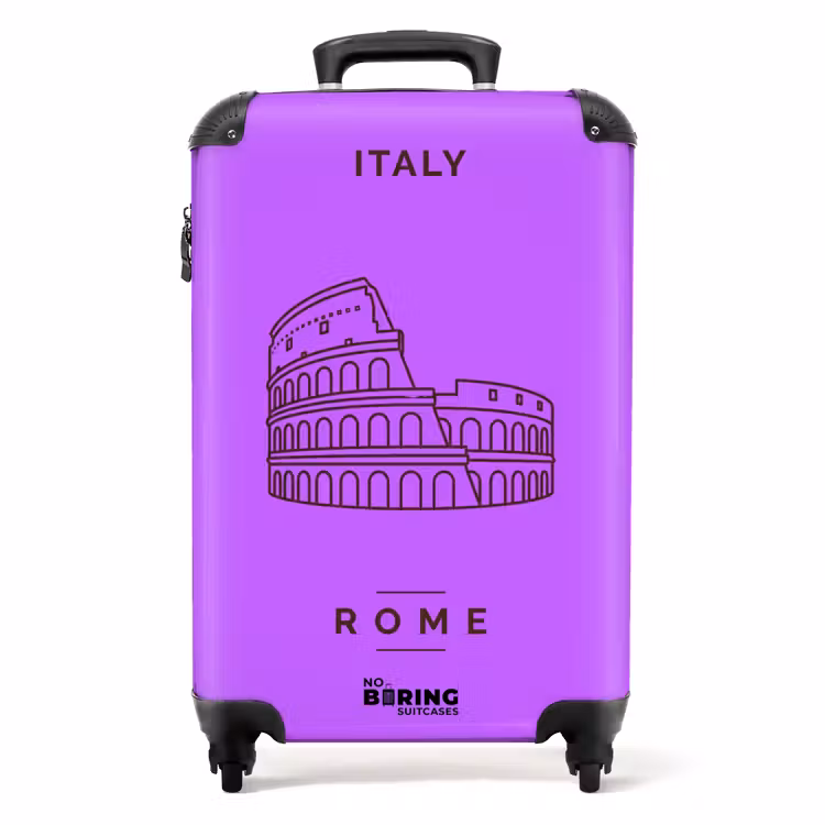 Suitcase - Architecture - Colosseum - Rome - Minimalist - Purple — 1