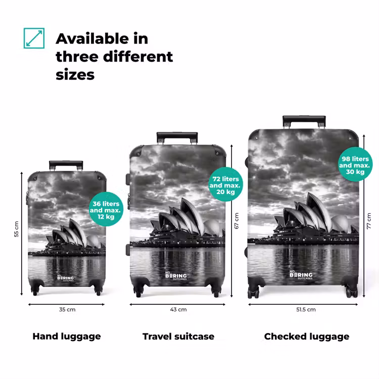 Suitcase - Architecture - Water - City - Modern - Black - White — 3