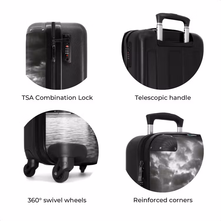 Suitcase - Architecture - Water - City - Modern - Black - White — 8
