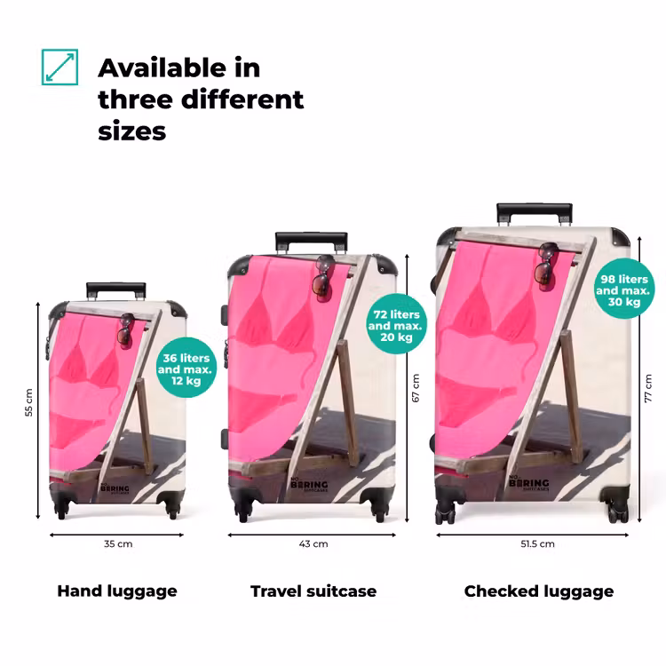 Suitcase - Beach - Lounge Chair - Swimwear - Summer - Pink — 1