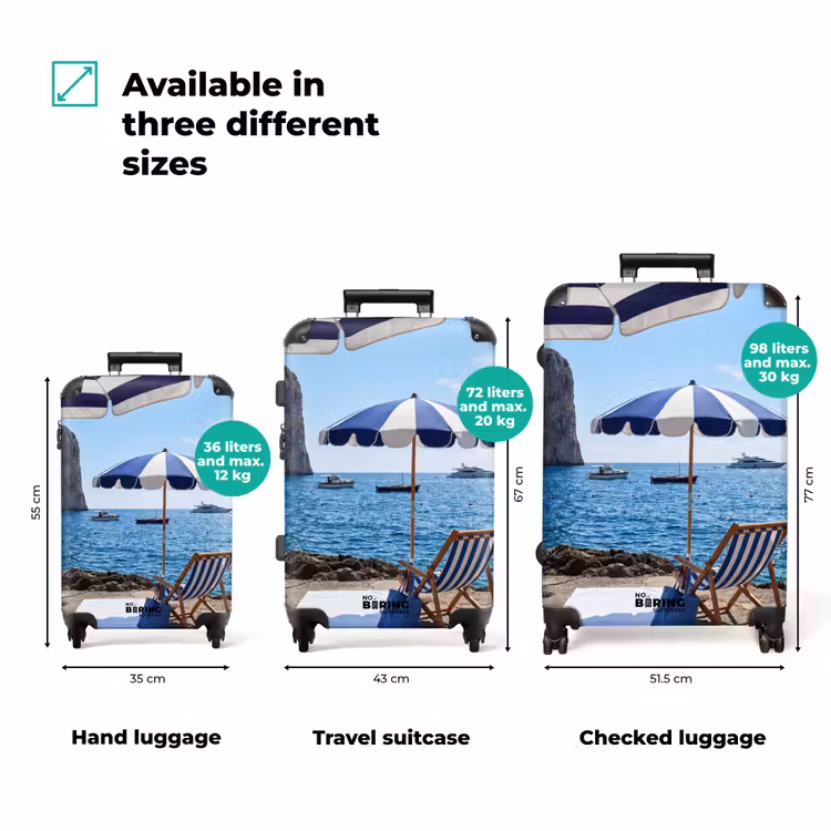Suitcase - Beach - Lounge Chair - Umbrella - Summer - Blue — 3