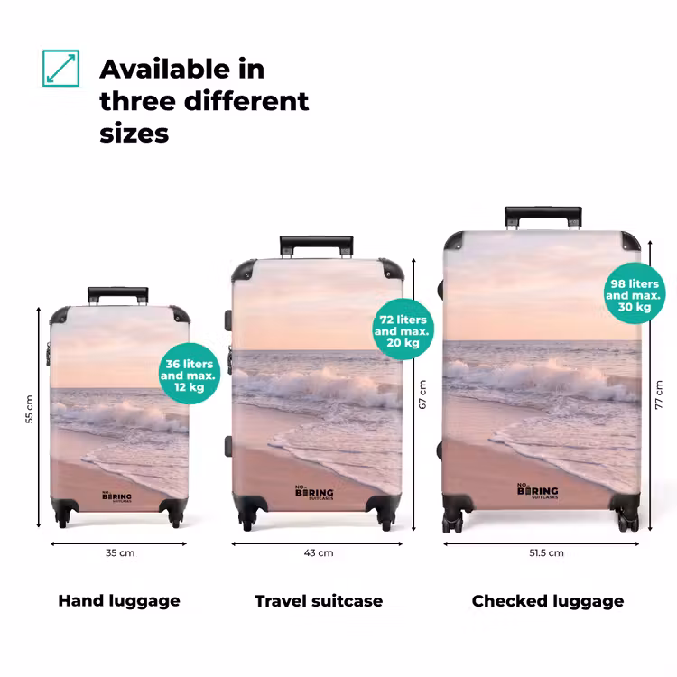Suitcase - Beach - Sea - Waves - Nature - Sunset — 1