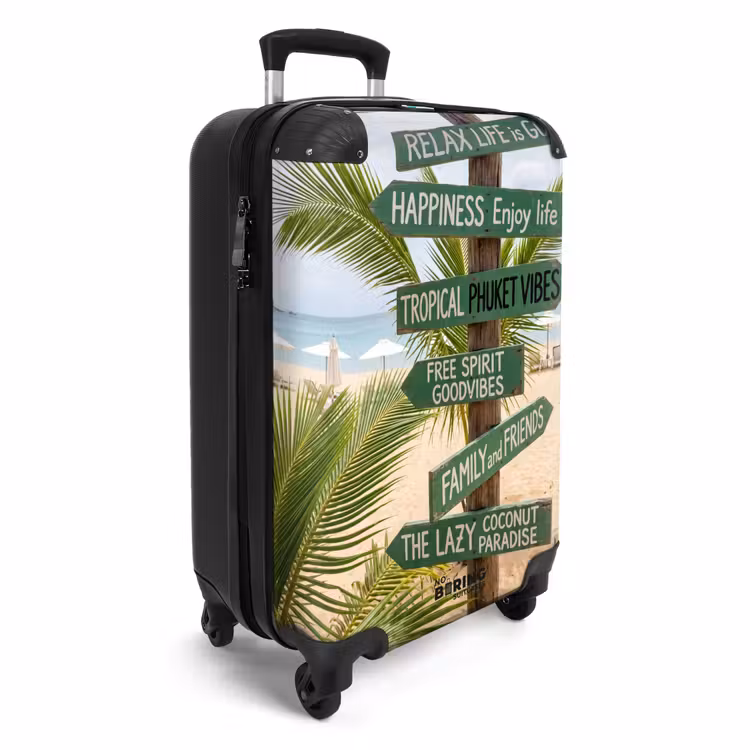 Suitcase - Beach - Signpost - Palm Trees - Tropical - Green — 2