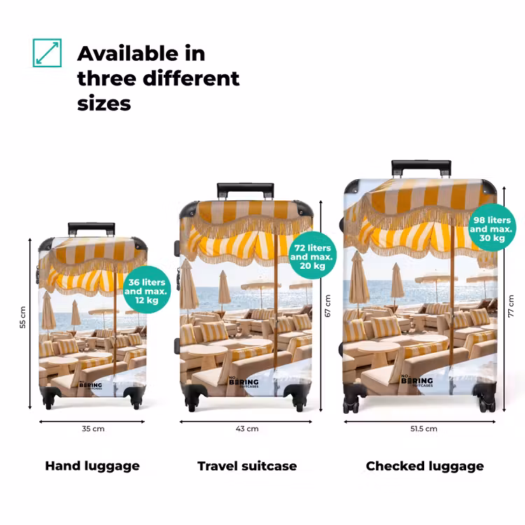 Suitcase - Beach - Sunbeds - Vacation - Modern - Yellow — 1