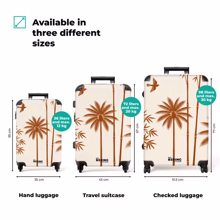 Suitcase - Bird - Tree - Tropical - Minimalist - Brown — 1