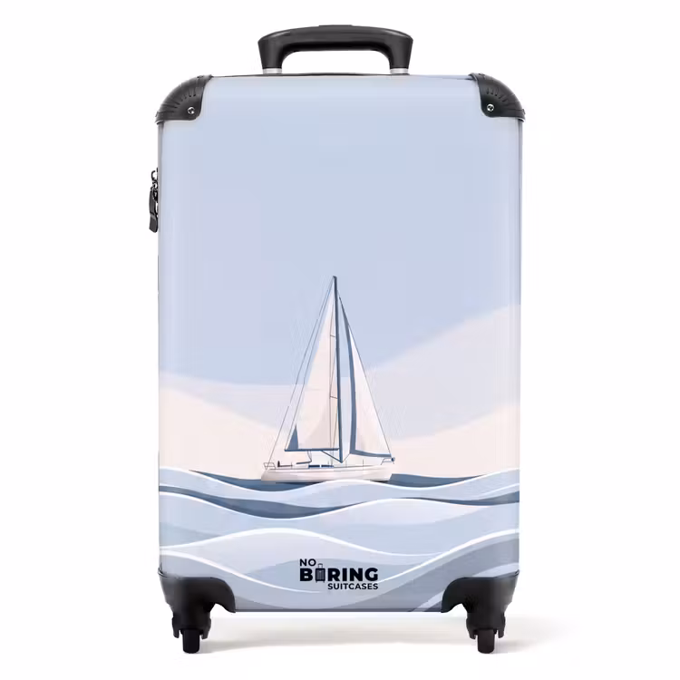 Suitcase - Boat - Sail - Sea - Modern - Beige — 1