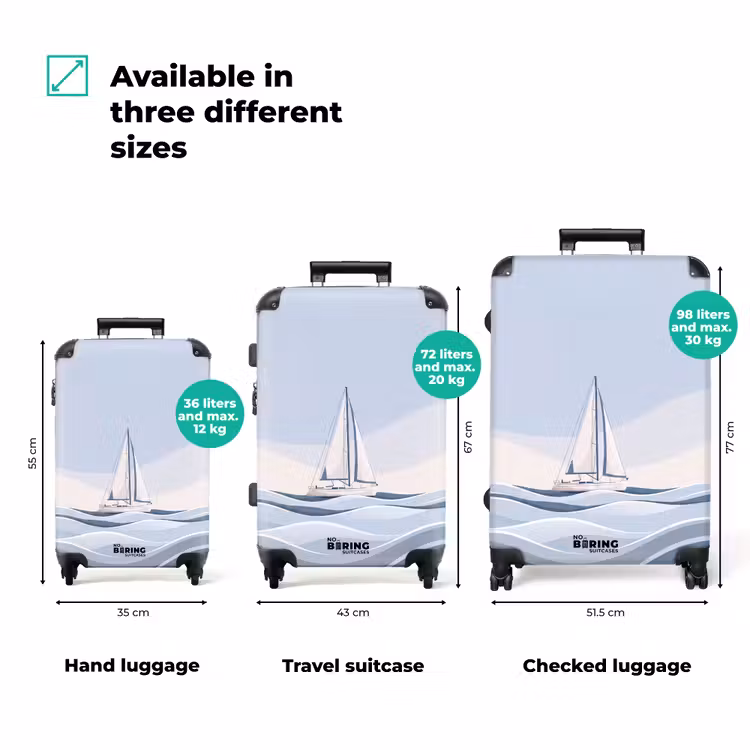 Suitcase - Boat - Sail - Sea - Modern - Beige — 3