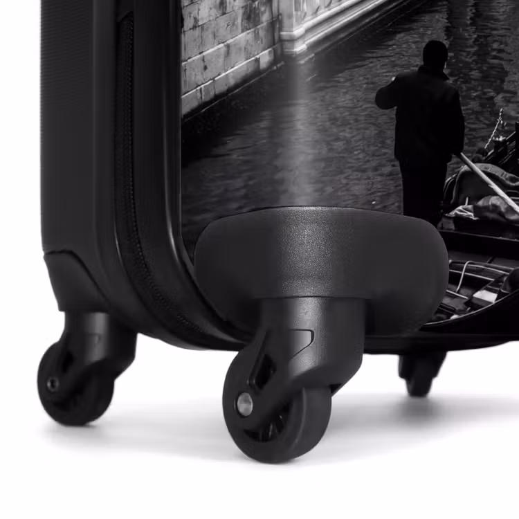 Suitcase - Boat - Waterway - City - Black - White - Architecture — 7