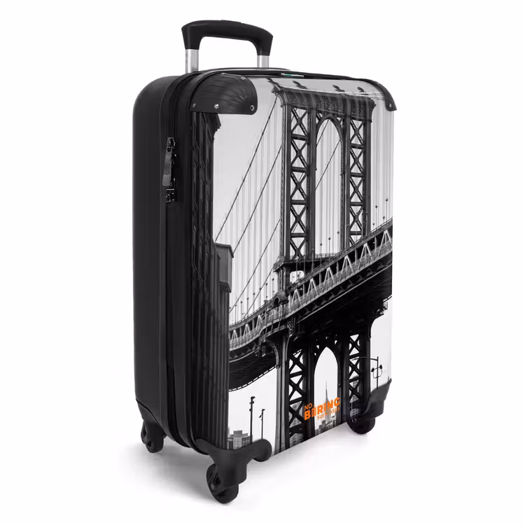 Suitcase - Bridge - City - Architecture - Modern - Black - White — 2