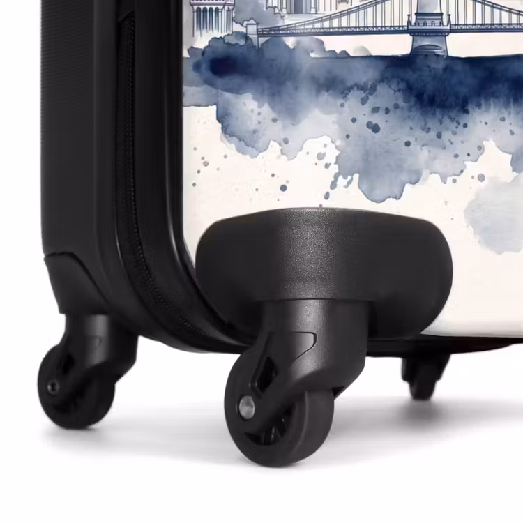 Suitcase - Budapest - Skyline - Architecture - Watercolor - Blue — 7