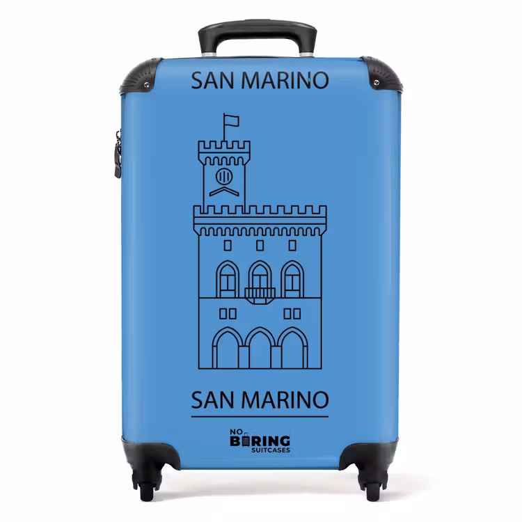 Suitcase - Building - San Marino - Architecture - Line Drawing - Blue — 1