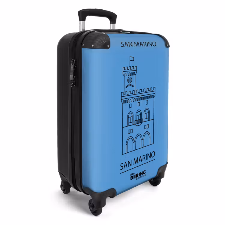Suitcase - Building - San Marino - Architecture - Line Drawing - Blue — 2