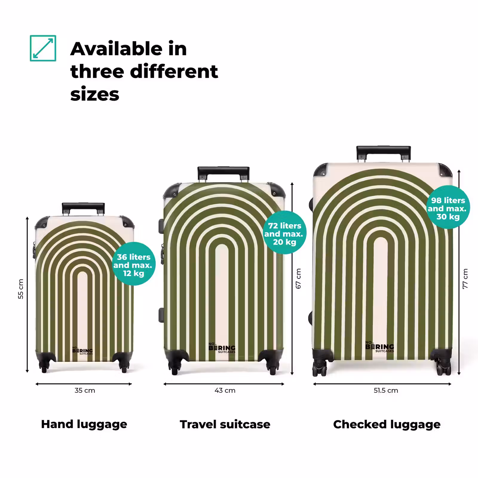 Suitcase - Abstract - Arches - Modern - Green - Art — 1