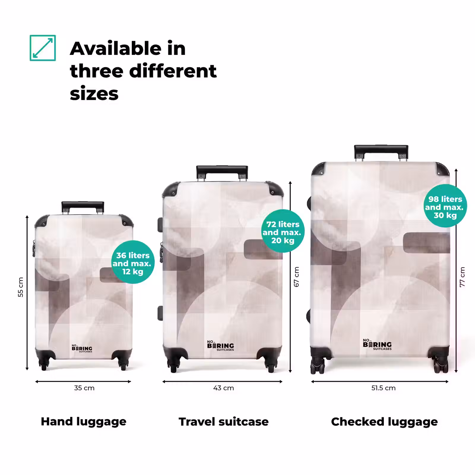 Suitcase - Abstract Shapes - Beige — 1