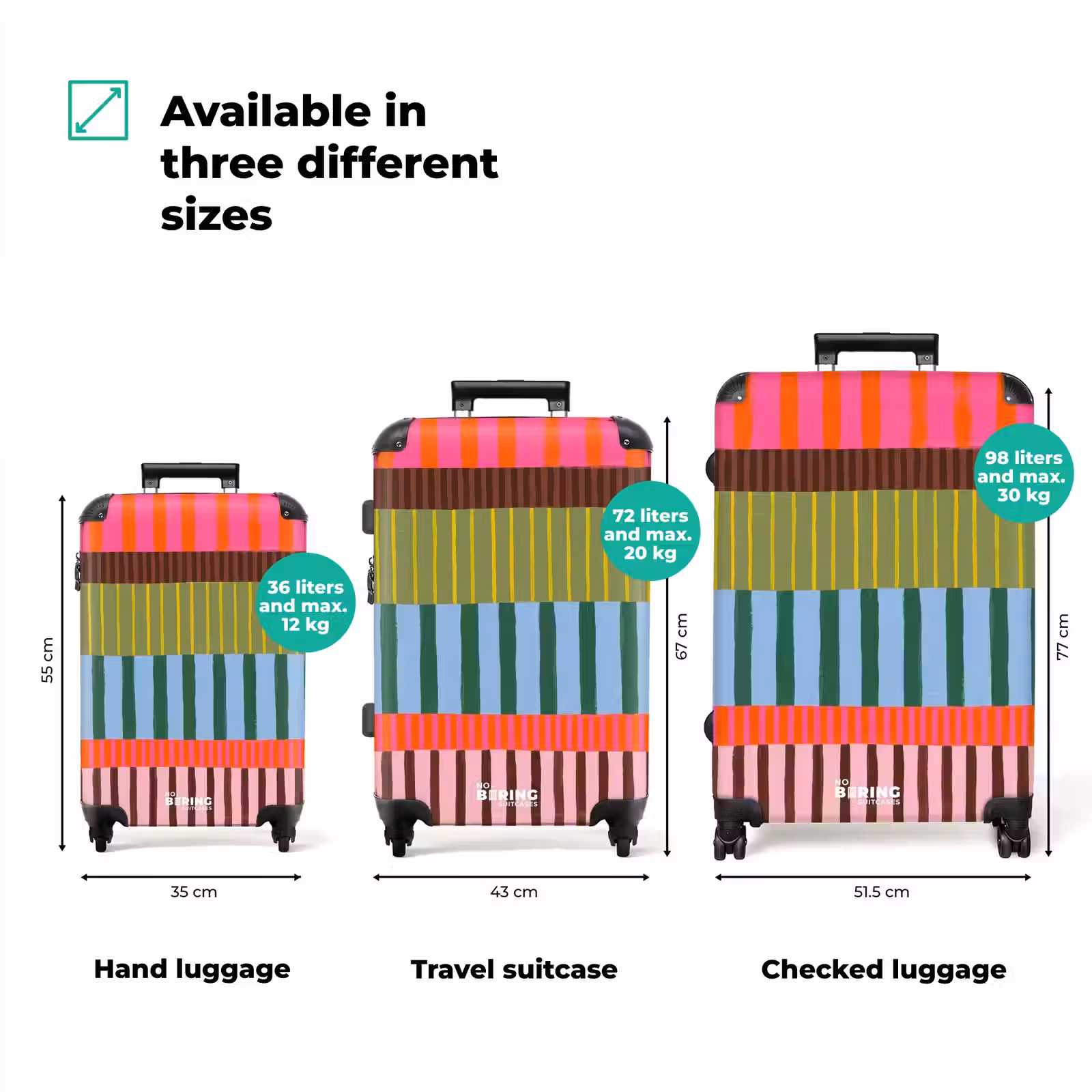 Suitcase - Abstract - Stripes - Modern - Colorful - Art — 1