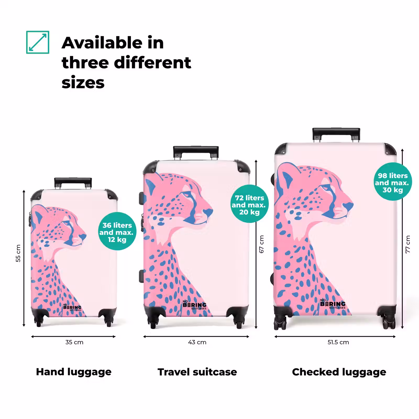 Suitcase - Animals - Profile - Abstract - Pink - Blue — 1
