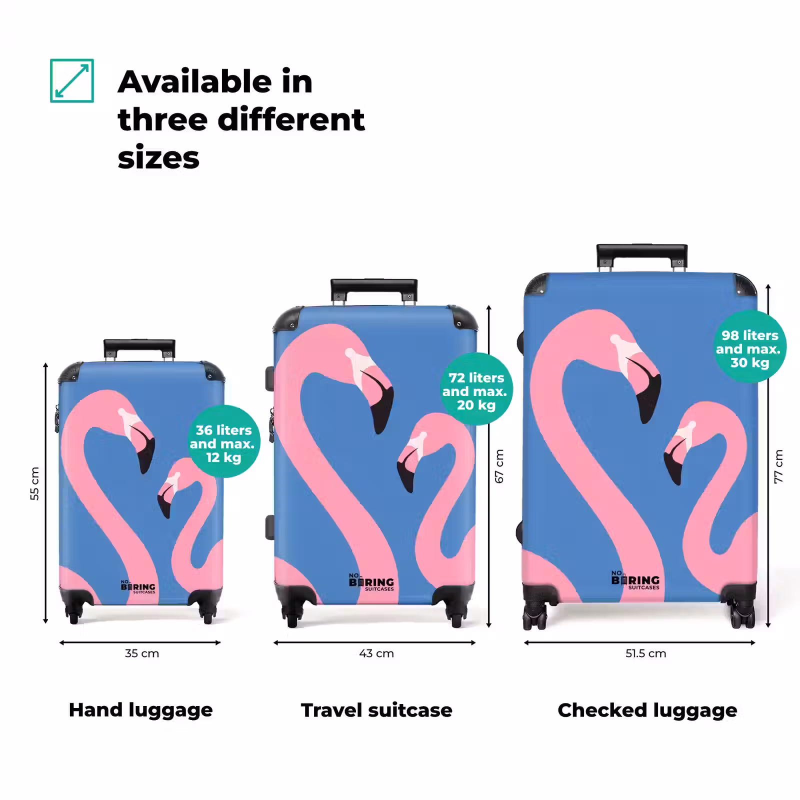Suitcase - Bird - Pair - Animals - Modern - Pink — 1