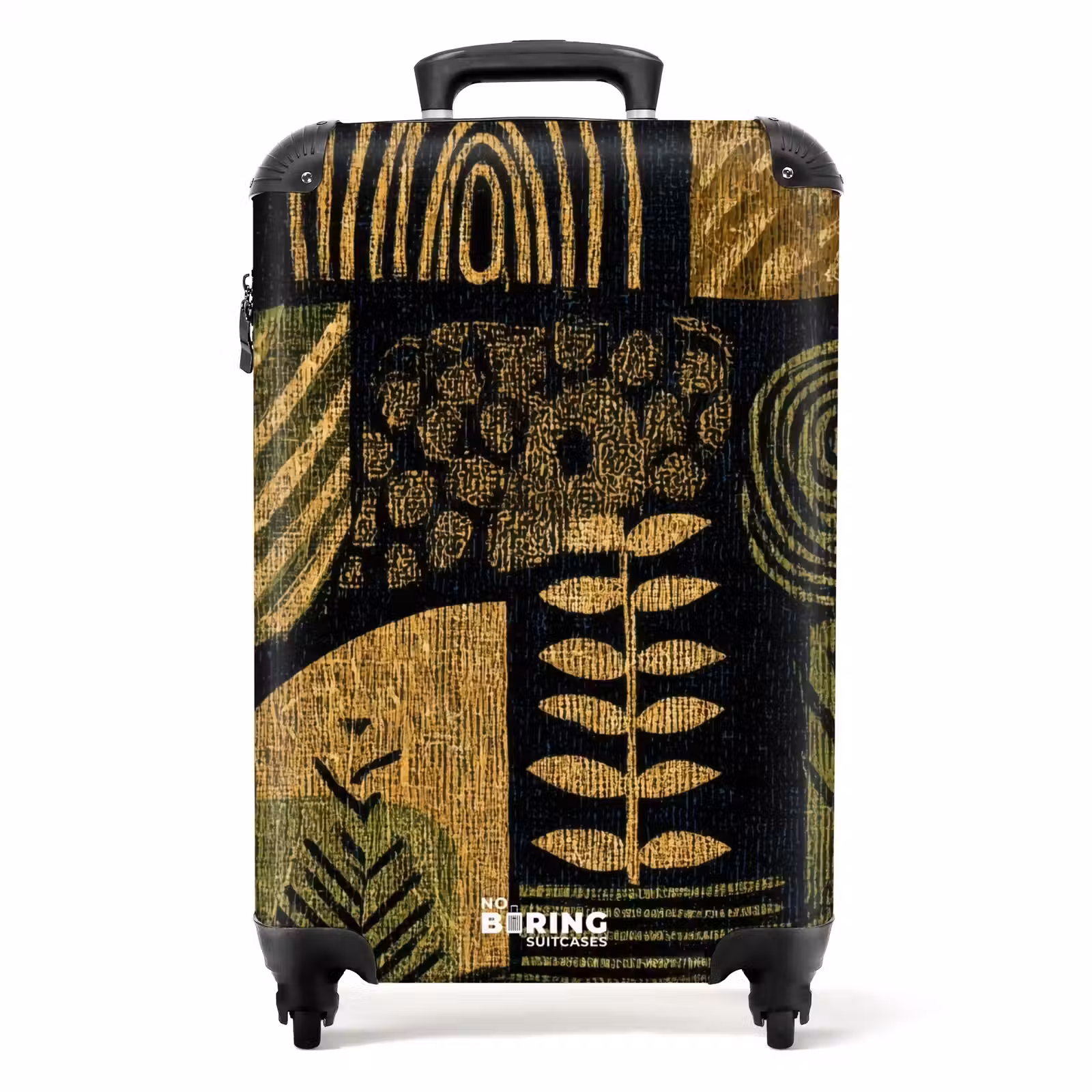 Suitcase - Black - Ochre Yellow - Botanical - Texture — 1