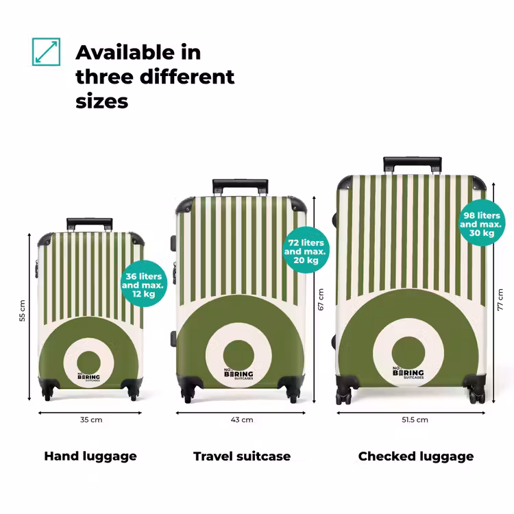 Suitcase - Abstract - Eye - Stripes - Modern - Green — 1