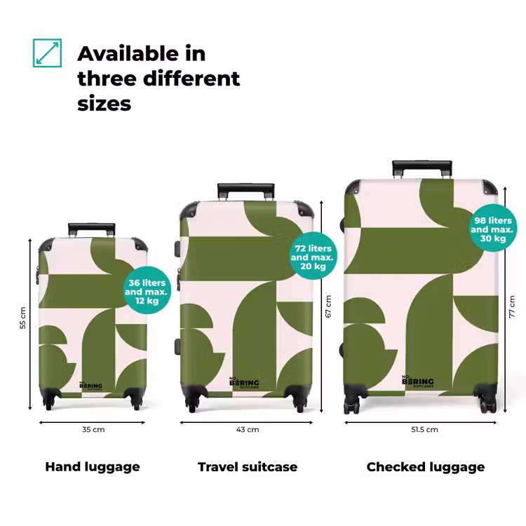 Suitcase - Abstract - Geometry - Modern - Green - White — 1