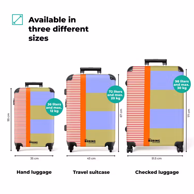 Suitcase - Abstract - Geometry - Stripes - Blocks - Red — 1