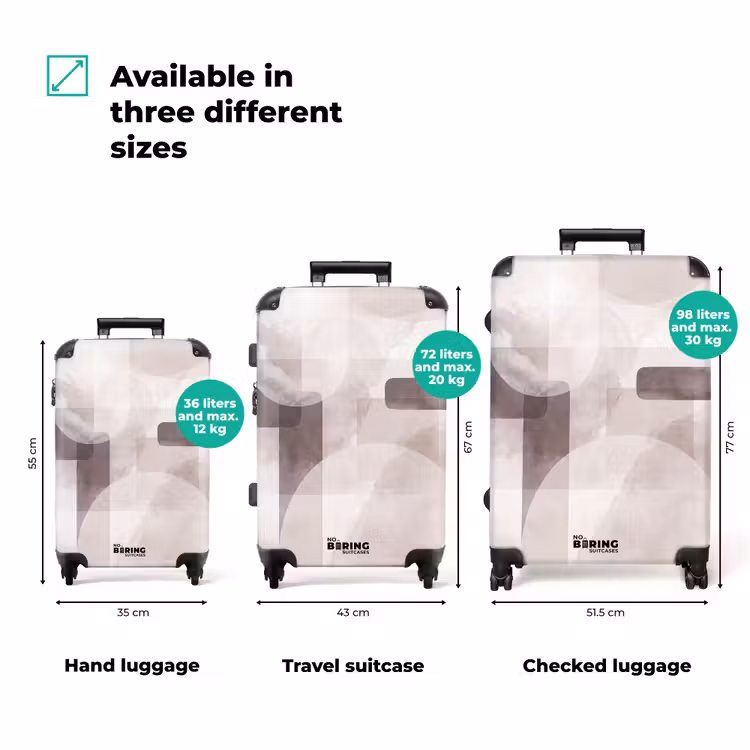 Suitcase - Abstract Shapes - Beige — 1
