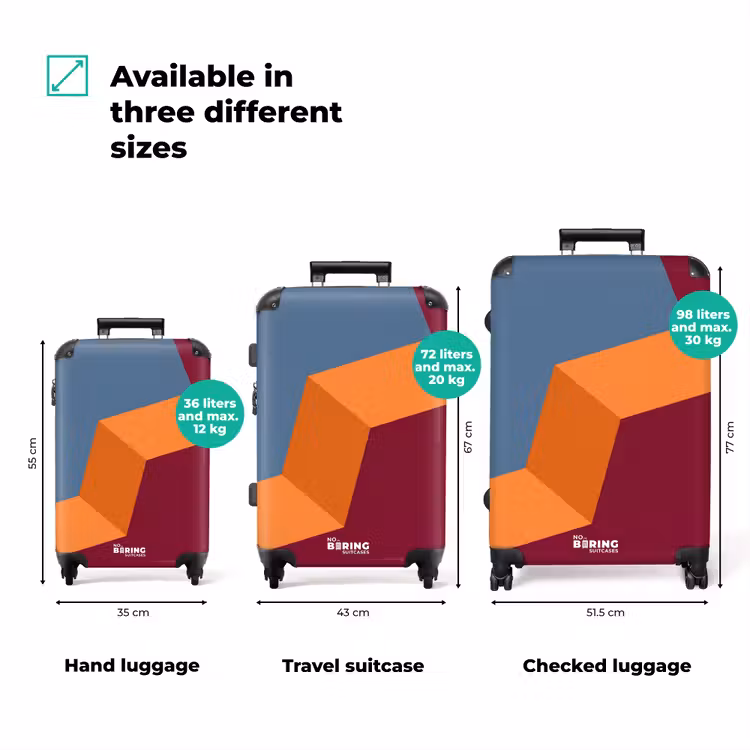 Suitcase - Abstract - Shapes - Modern - Blue - Orange — 1
