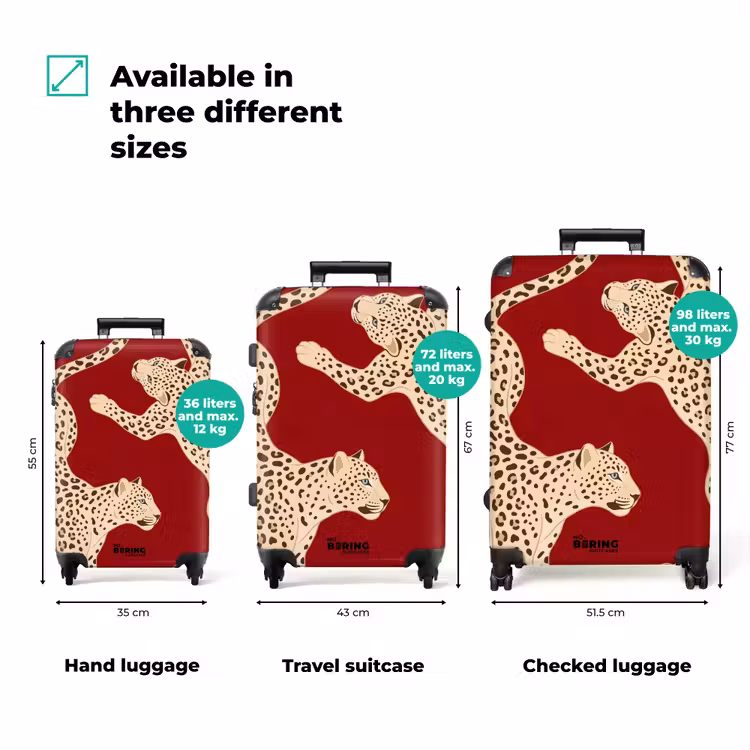 Suitcase - Animals - Leopard - Abstract - Red - Modern — 1