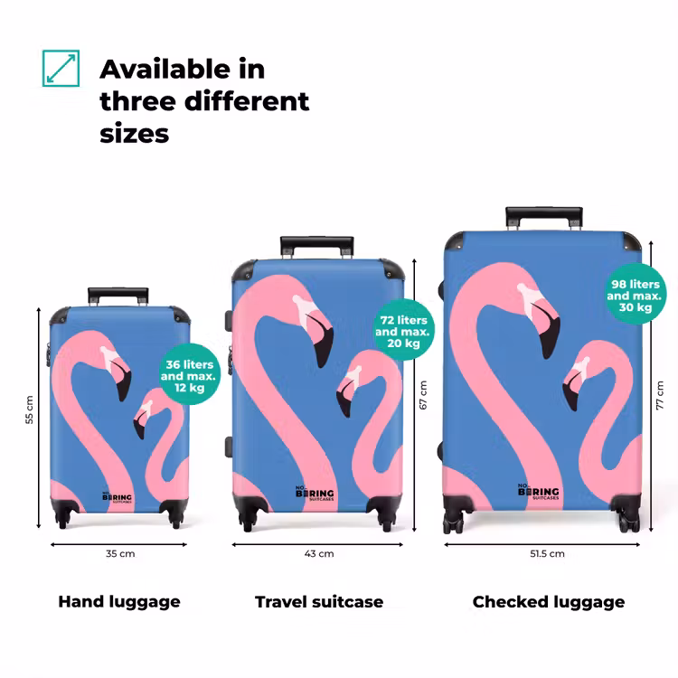 Suitcase - Bird - Pair - Animals - Modern - Pink — 1