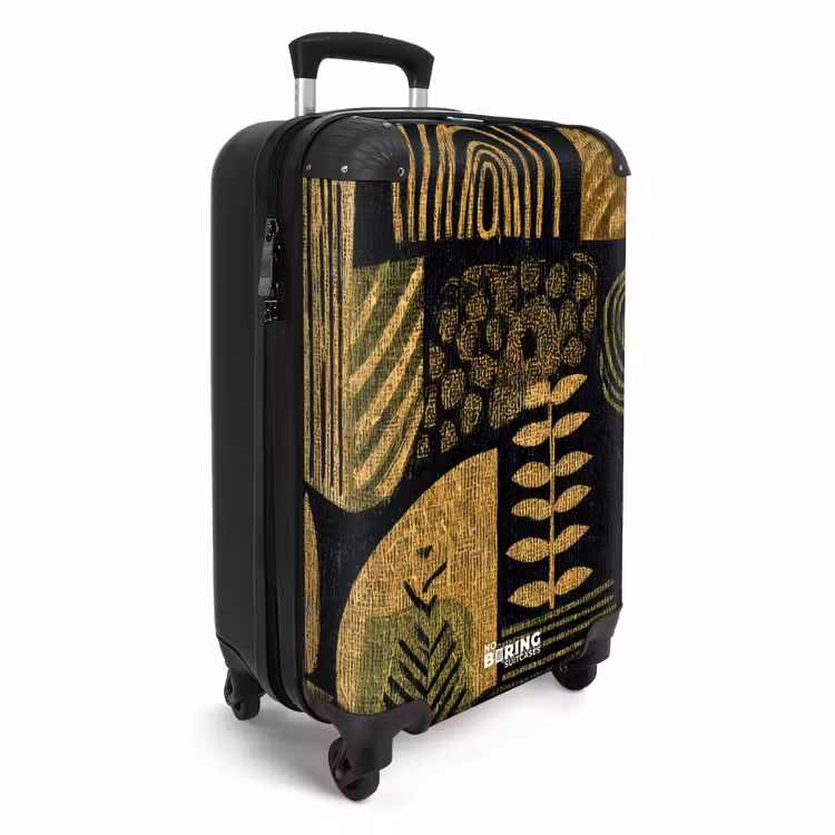 Suitcase - Black - Ochre Yellow - Botanical - Texture — 2