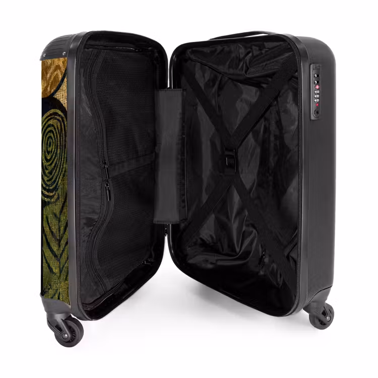 Suitcase - Black - Ochre Yellow - Botanical - Texture — 5