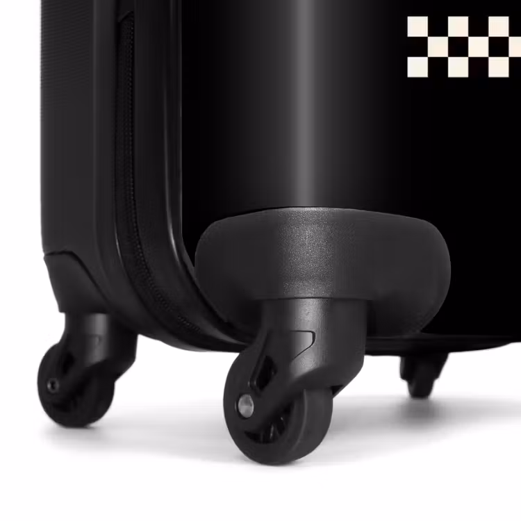 Suitcase - Black - White - Can - Checkerboard Pattern — 7