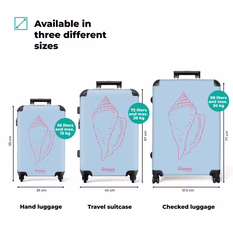 Suitcase - Blue - Pink - Seashell — 1