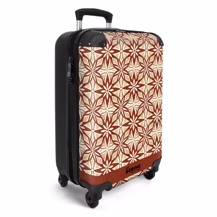 Suitcase - Bordeaux Red - Geometric - Tile - Pattern — 2