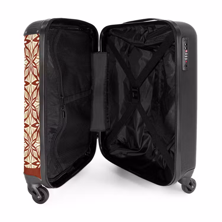 Suitcase - Bordeaux Red - Geometric - Tile - Pattern — 5