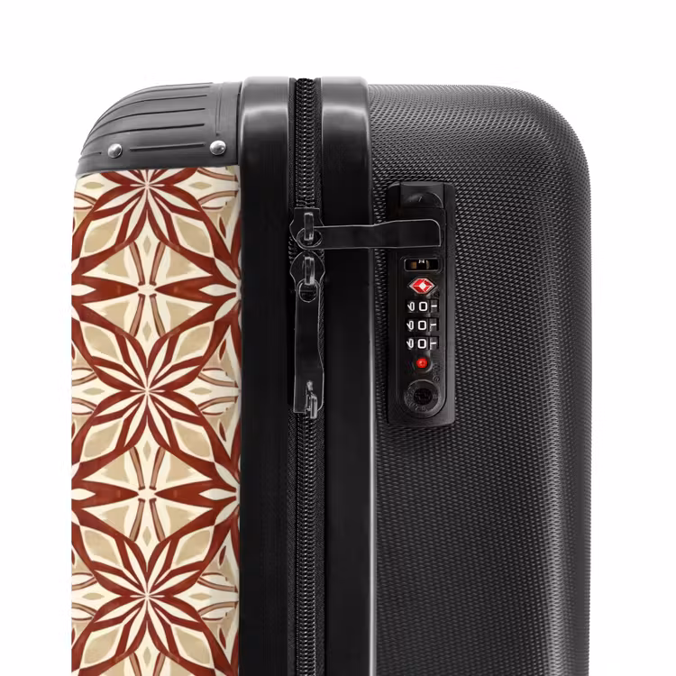 Suitcase - Bordeaux Red - Geometric - Tile - Pattern — 6