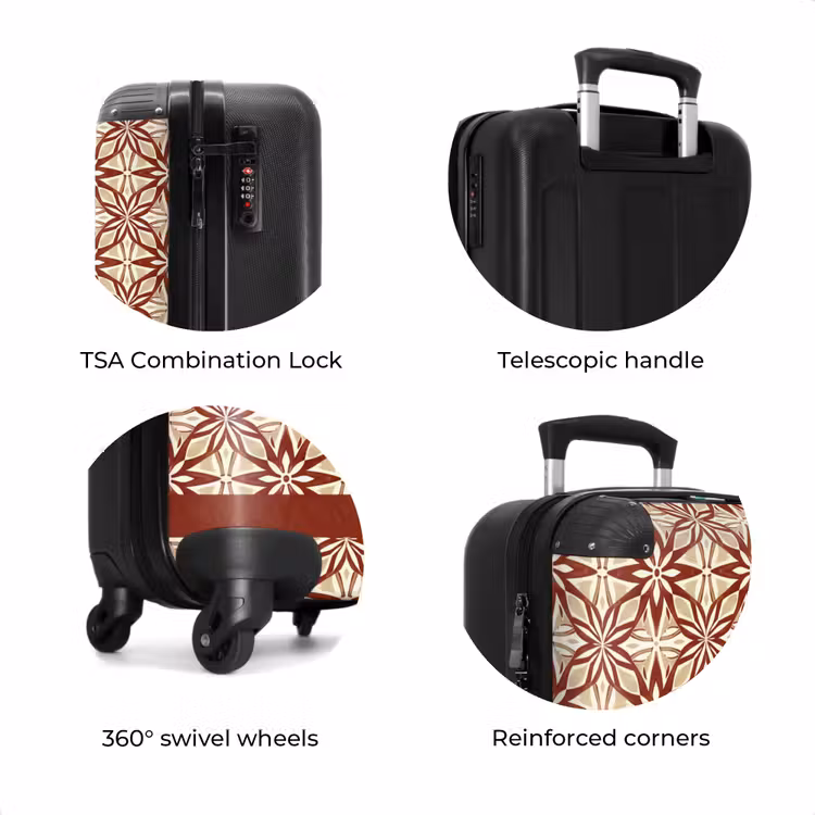 Suitcase - Bordeaux Red - Geometric - Tile - Pattern — 8