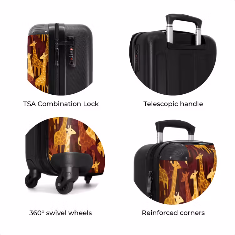 Suitcase - Brown - Giraffes - Safari - Pattern — 8