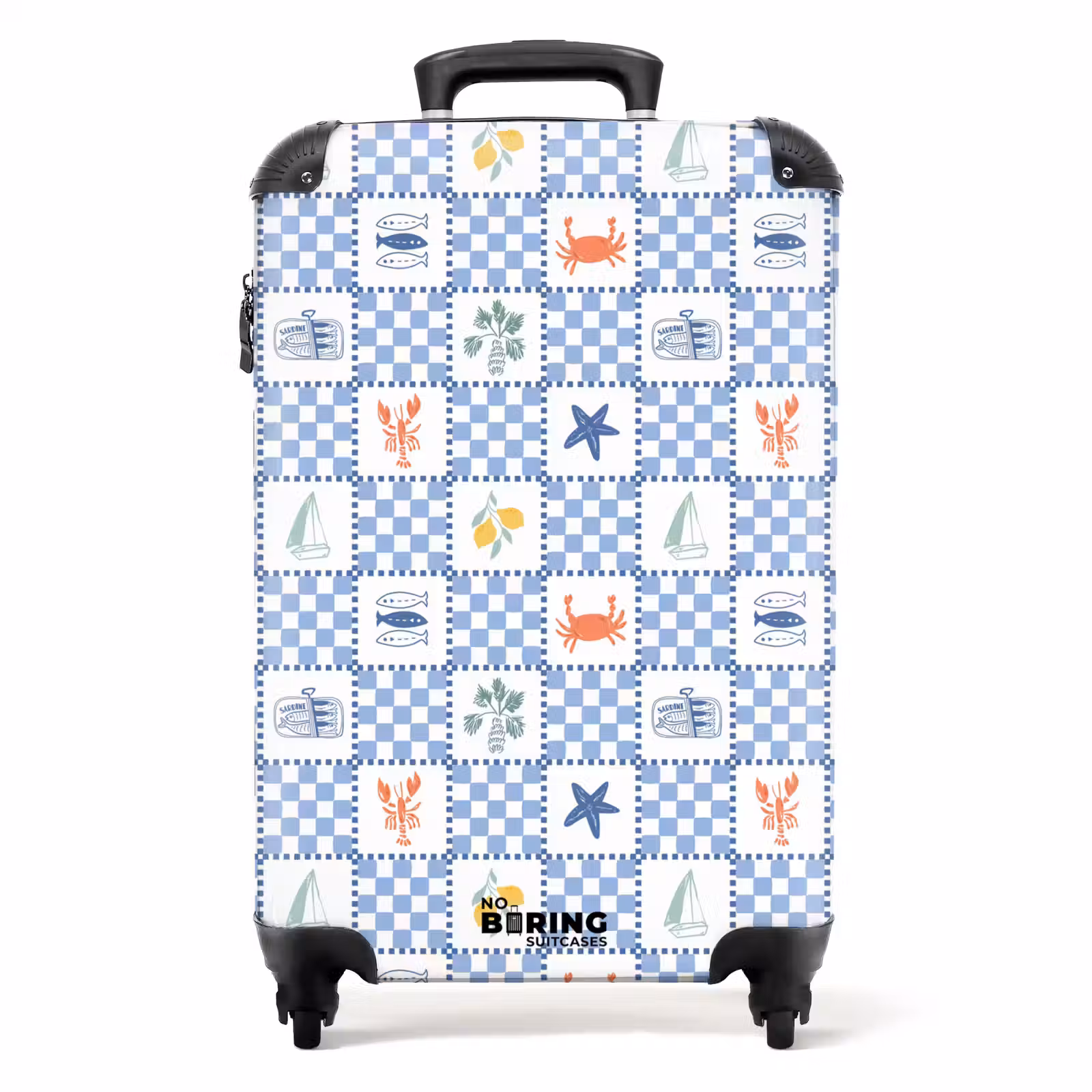 Suitcase - Square summer print blue — 1