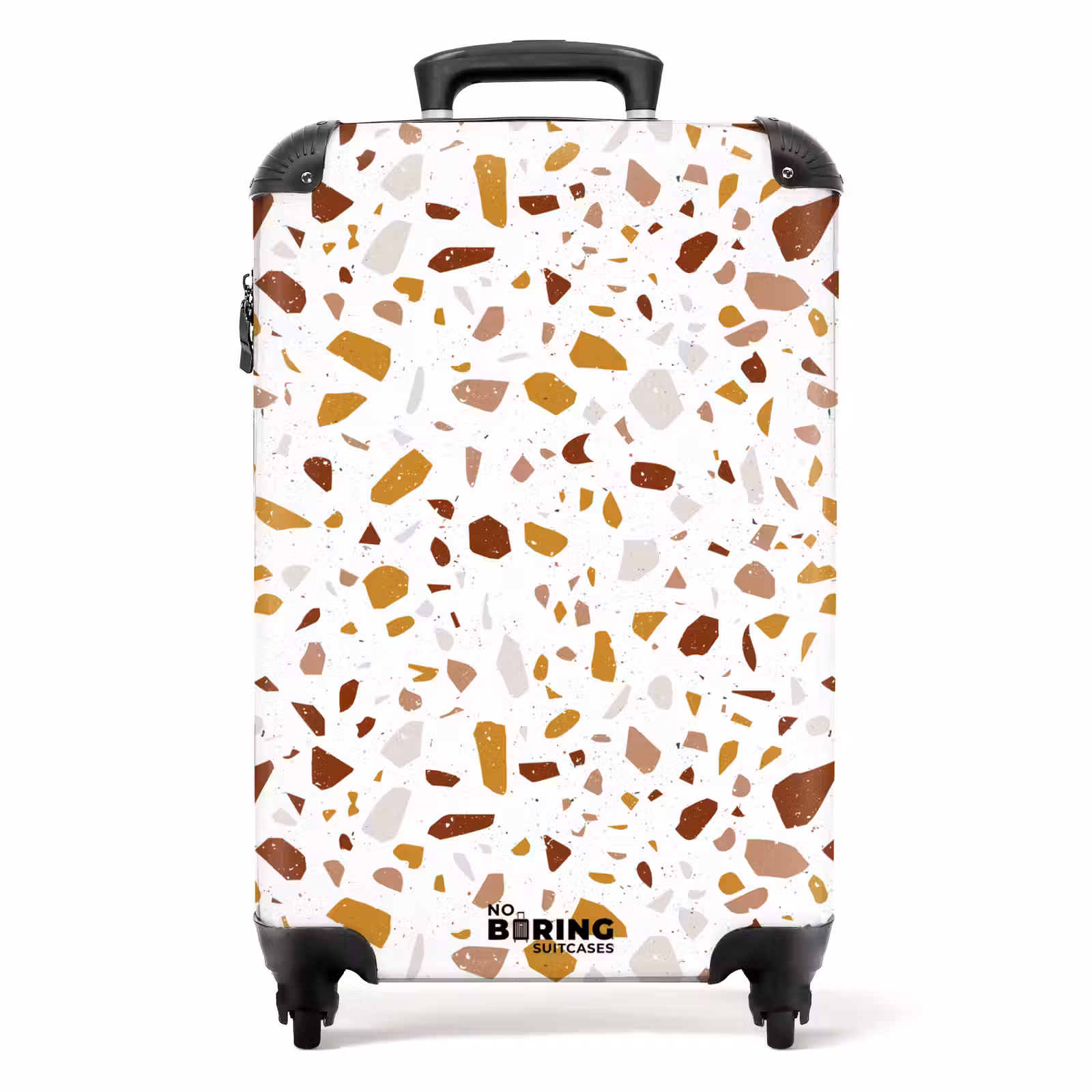 Suitcase - Terrazzo pattern multicolored ochre and rust — 1