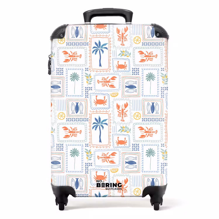 Suitcase - Lobster with summer pattern colorful — 1