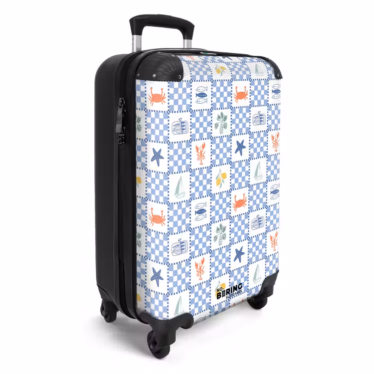 Suitcase - Square summer print blue — 2