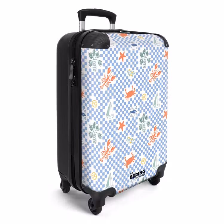 Suitcase - Summer beach print blue — 2