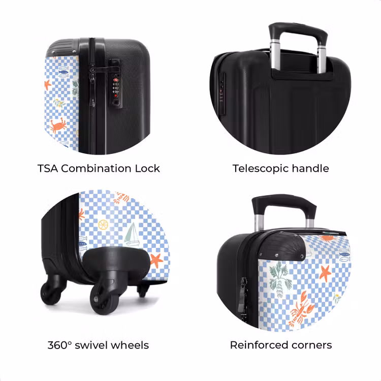 Suitcase - Summer beach print blue — 7