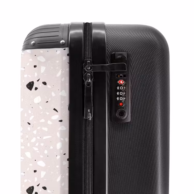 Suitcase - Terrazzo pattern beige with black and white — 5