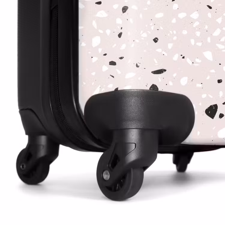 Suitcase - Terrazzo pattern beige with black and white — 6