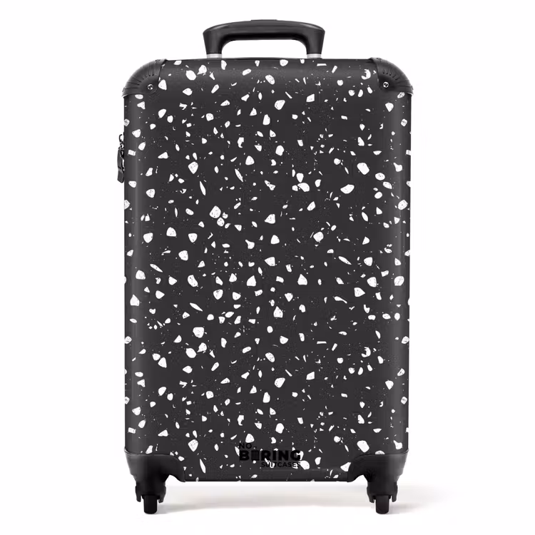Suitcase - Terrazzo pattern black and white — 1
